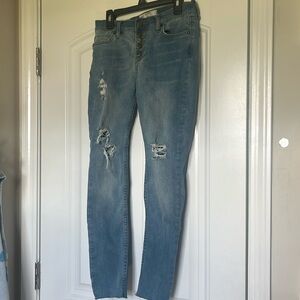 FREE PEOPLE Distressed button down jeans